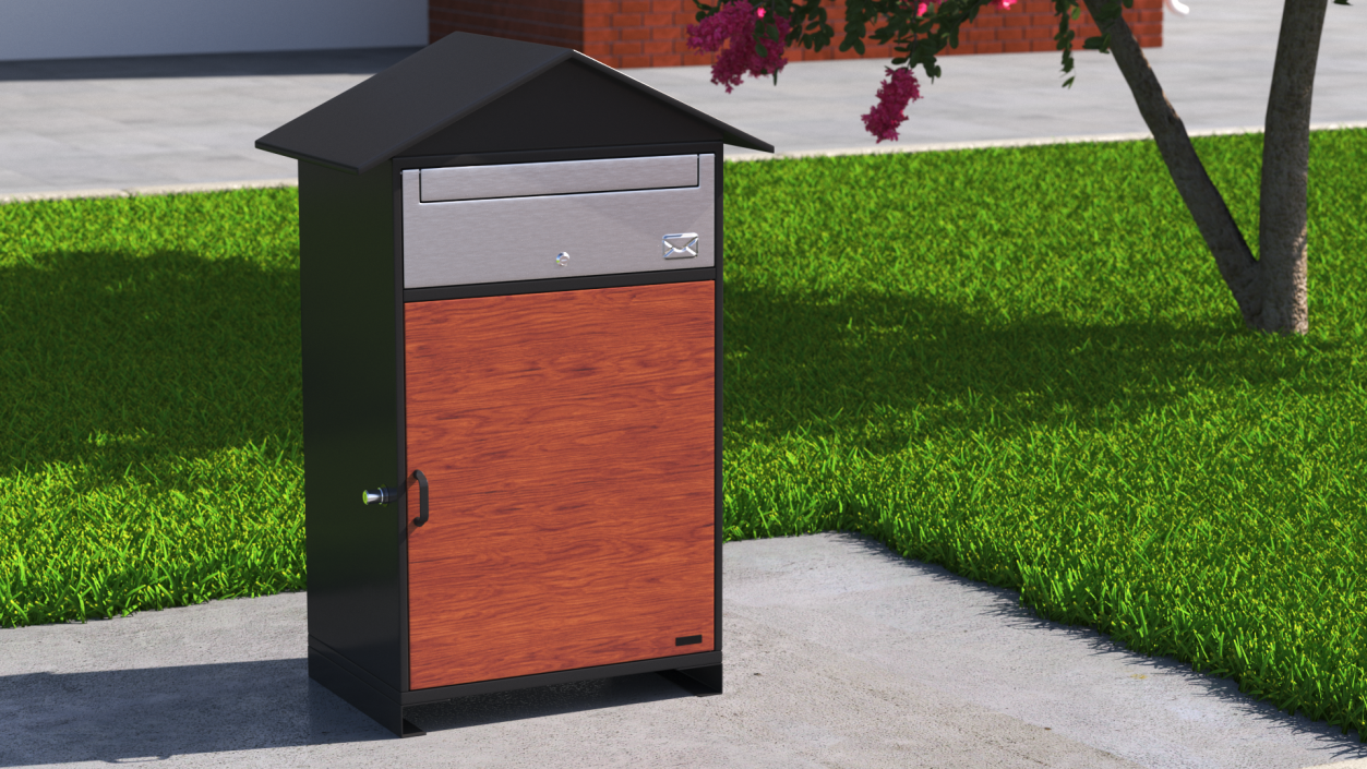 3D Parcel Drop Box Black