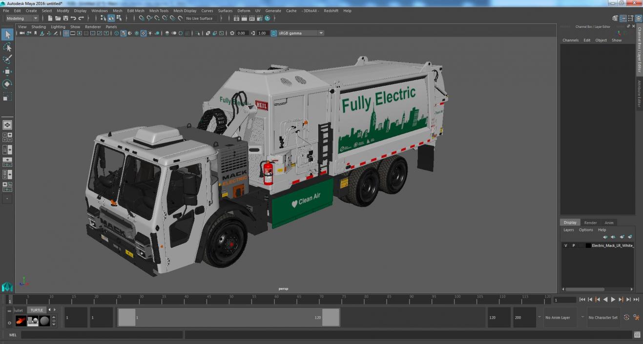 3D Electric Mack LR White Simple Interior model