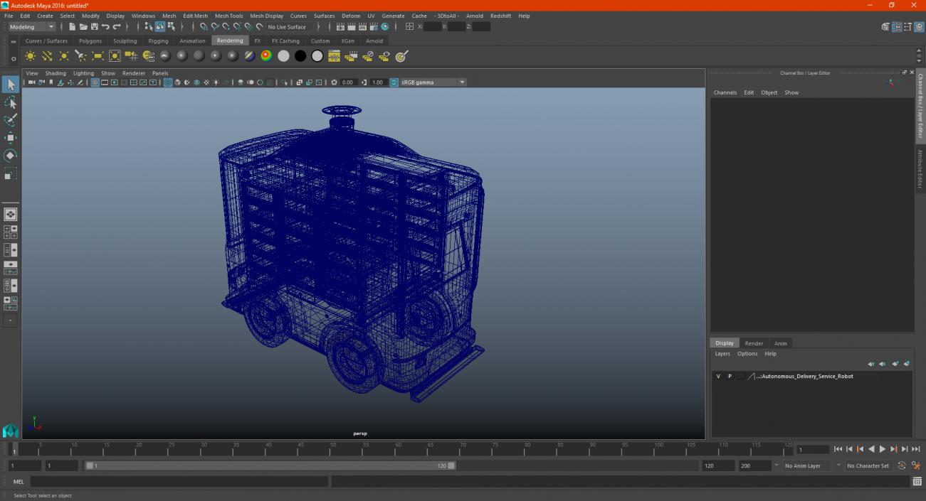 3D Autonomous Delivery Service Robot model