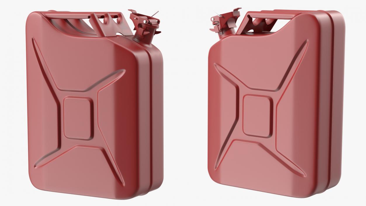 3D Steel Red Jerry Gas Can model