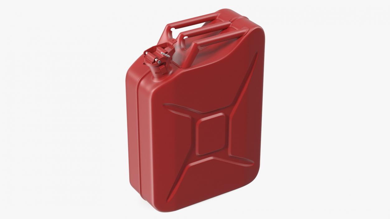 3D Steel Red Jerry Gas Can model