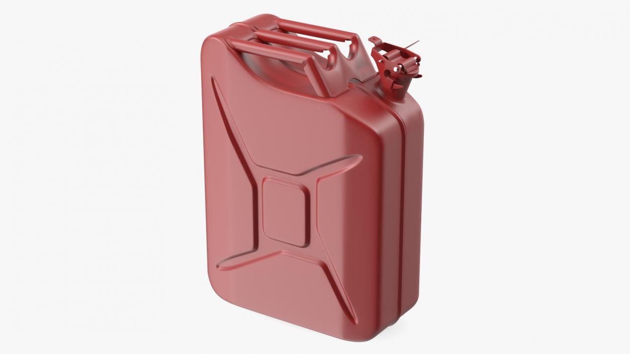 3D Steel Red Jerry Gas Can model