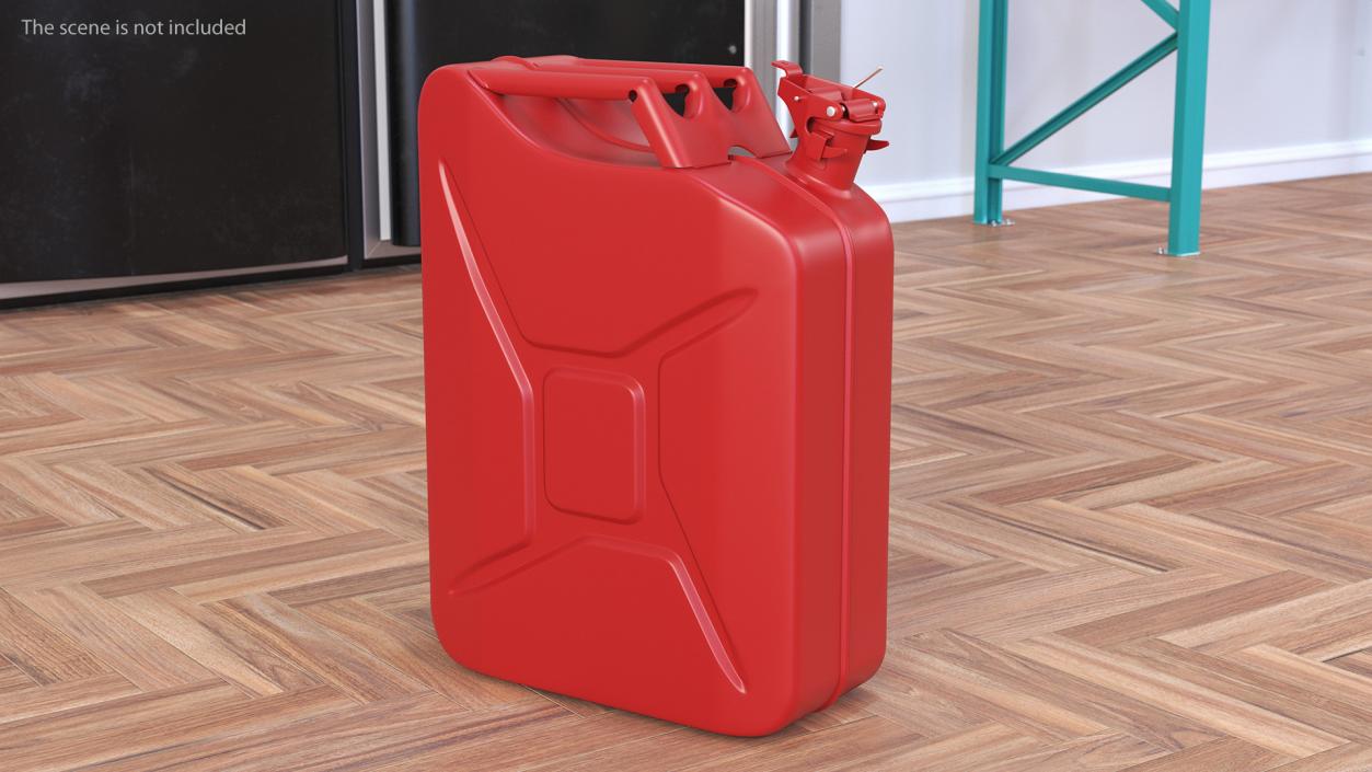 3D Steel Red Jerry Gas Can model