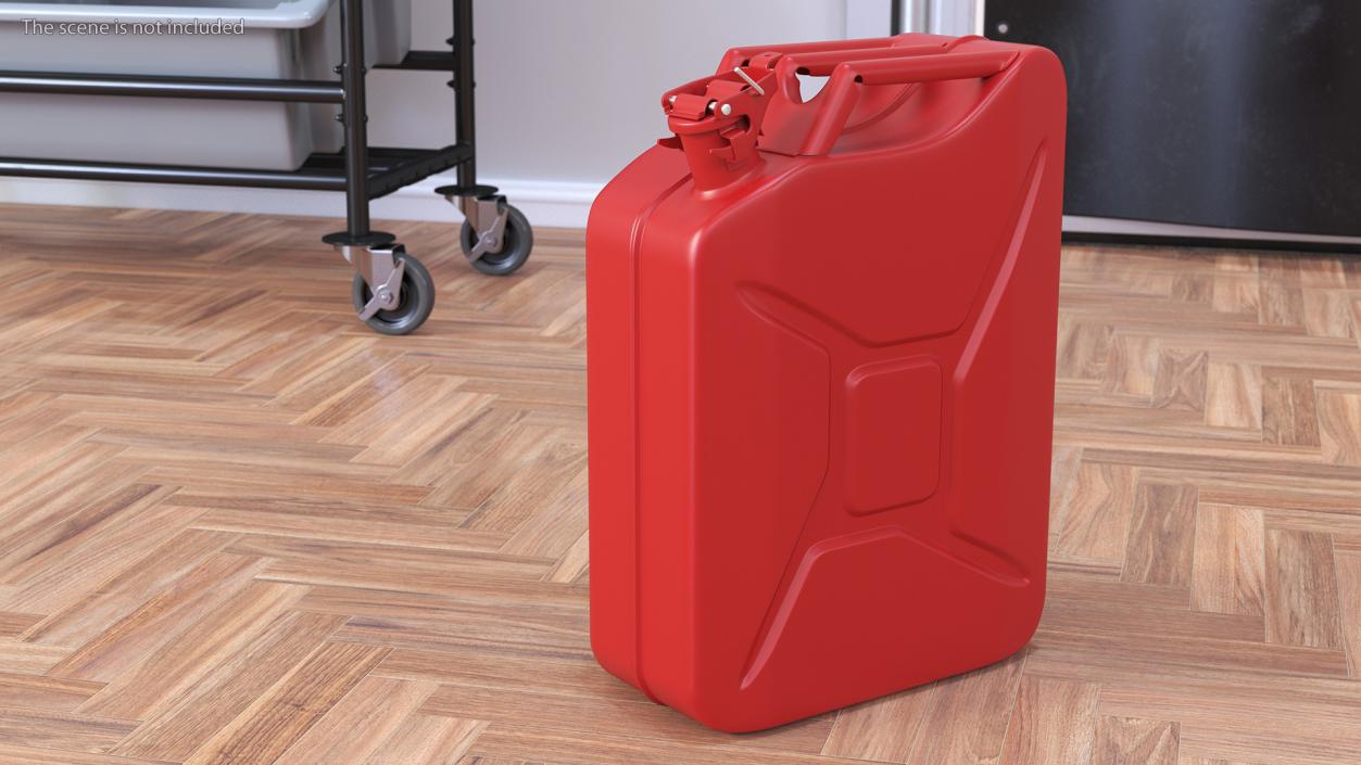 3D Steel Red Jerry Gas Can model