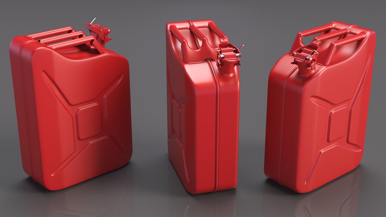 3D Steel Red Jerry Gas Can model