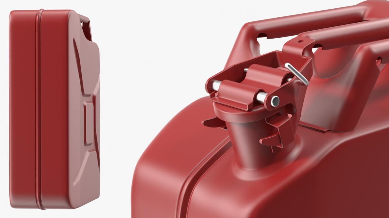 3D Steel Red Jerry Gas Can model