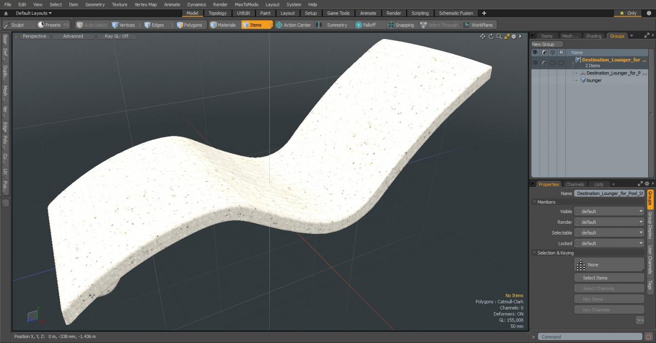 Destination Lounger for Pool Starry Seashell 3D model