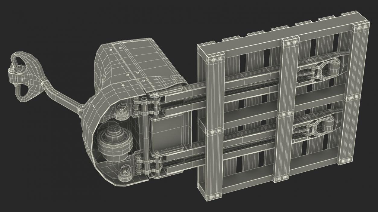 3D Self Propelled Electric Pallet Jack and Pallet Rigged model
