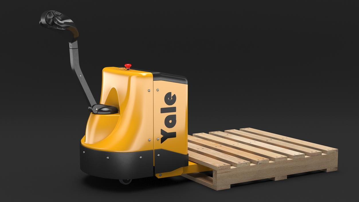 3D Self Propelled Electric Pallet Jack and Pallet Rigged model