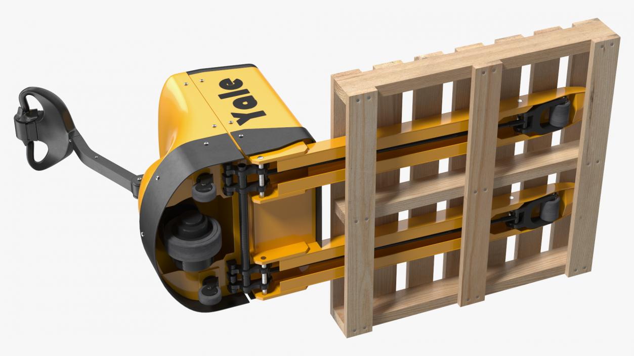 3D Self Propelled Electric Pallet Jack and Pallet Rigged model