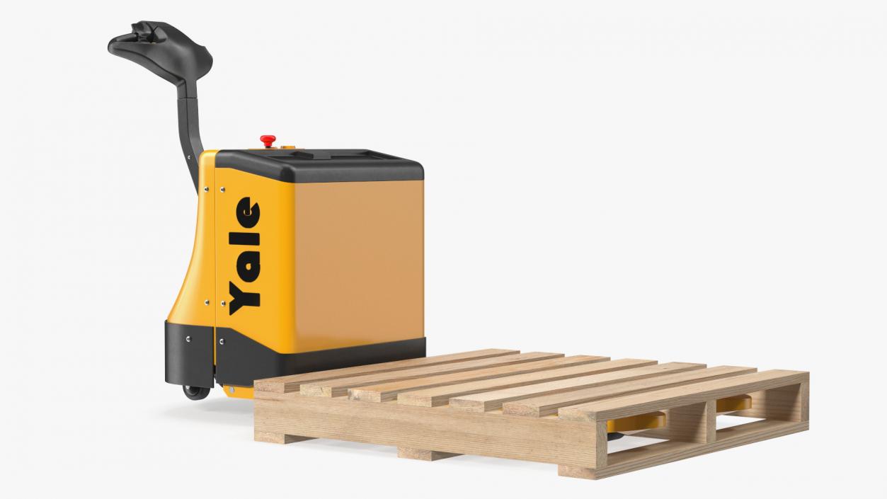 3D Self Propelled Electric Pallet Jack and Pallet Rigged model