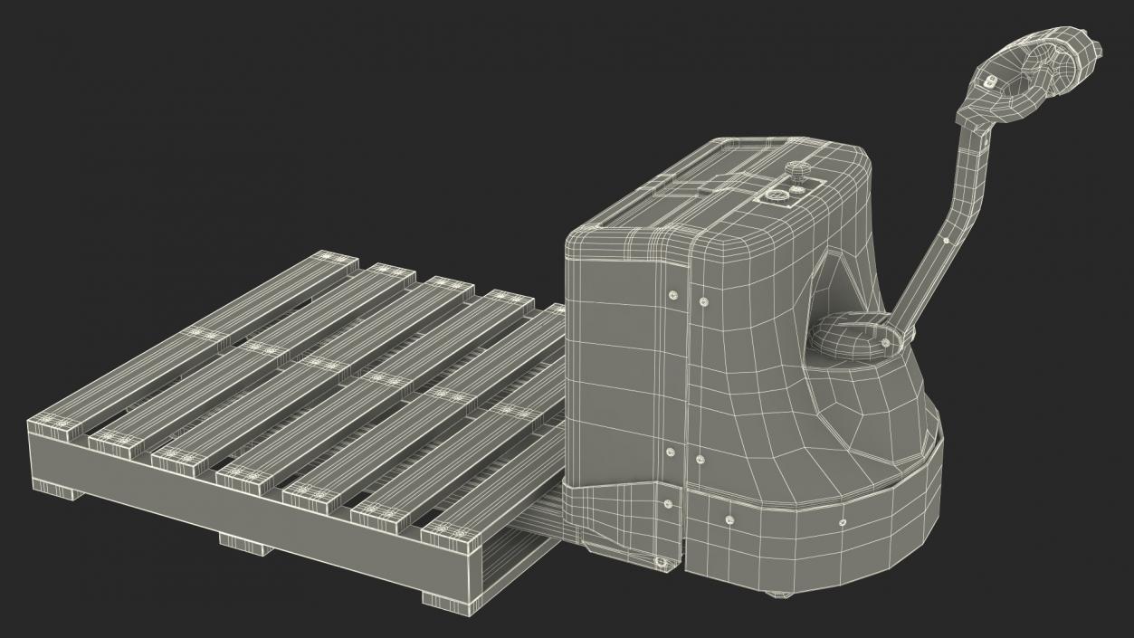 3D Self Propelled Electric Pallet Jack and Pallet Rigged model