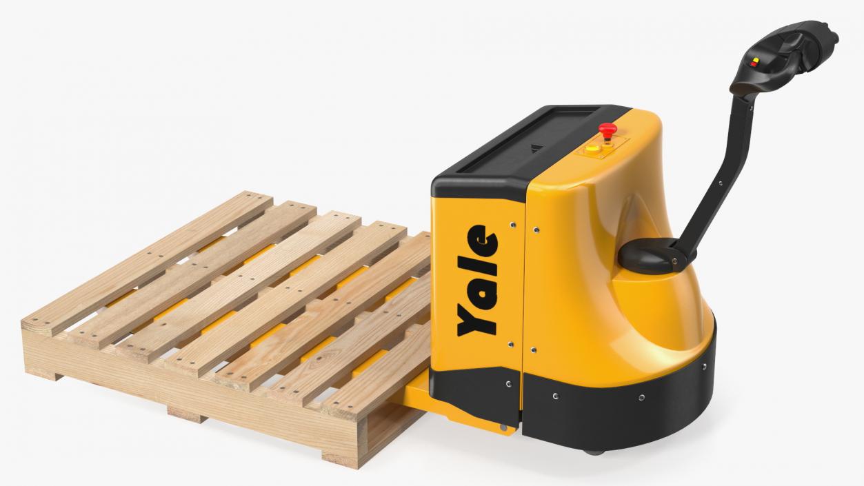 3D Self Propelled Electric Pallet Jack and Pallet Rigged model