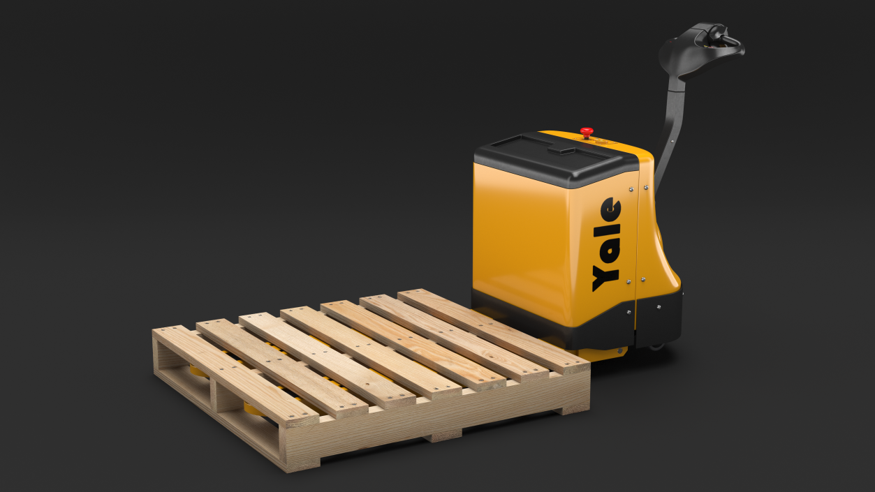 3D Self Propelled Electric Pallet Jack and Pallet Rigged model