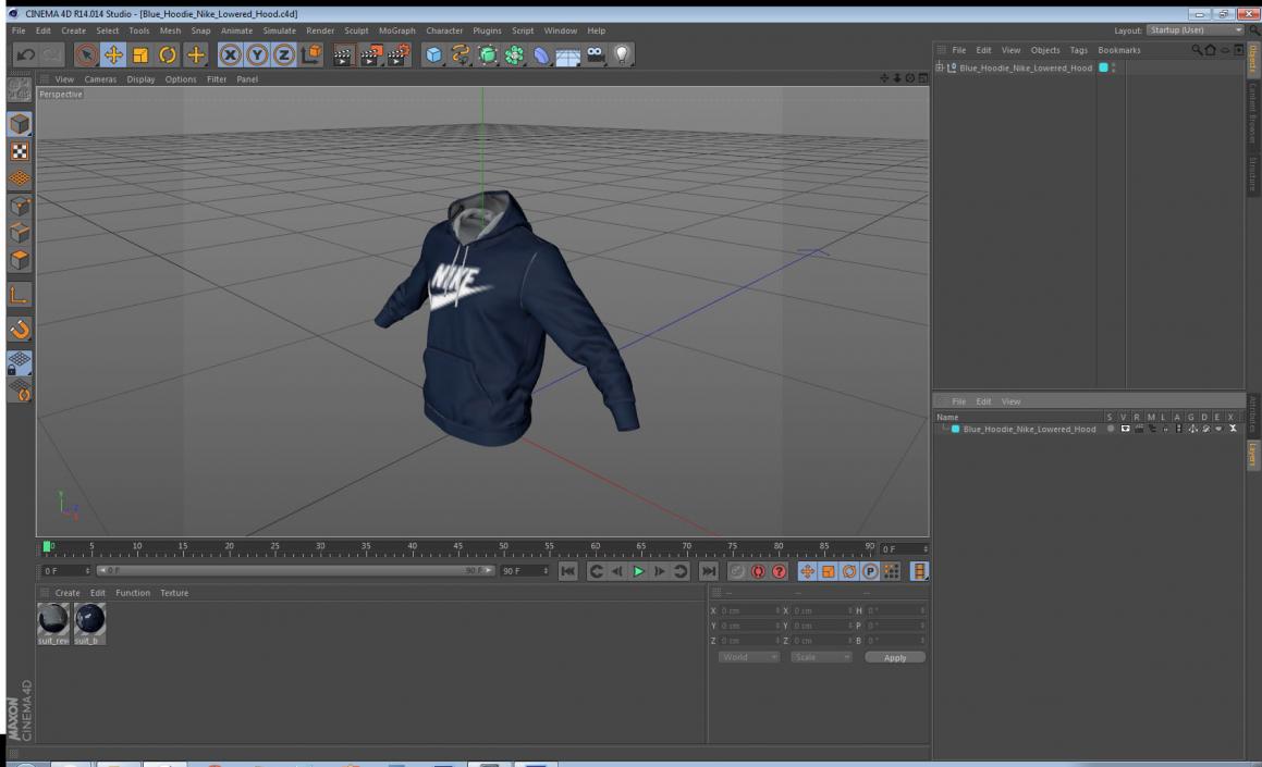 Blue Hoodie Nike Lowered Hood 3D model