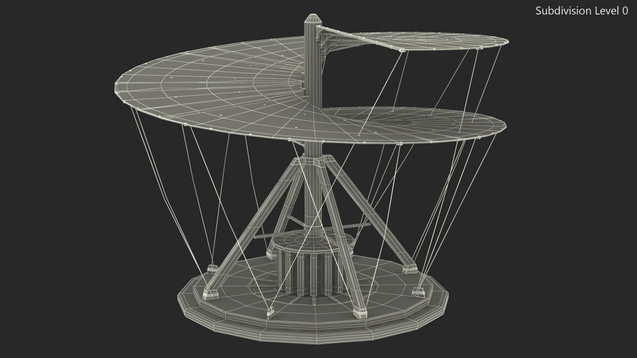 3D Leonardo Da Vinci Helicopter Wooden Concept model