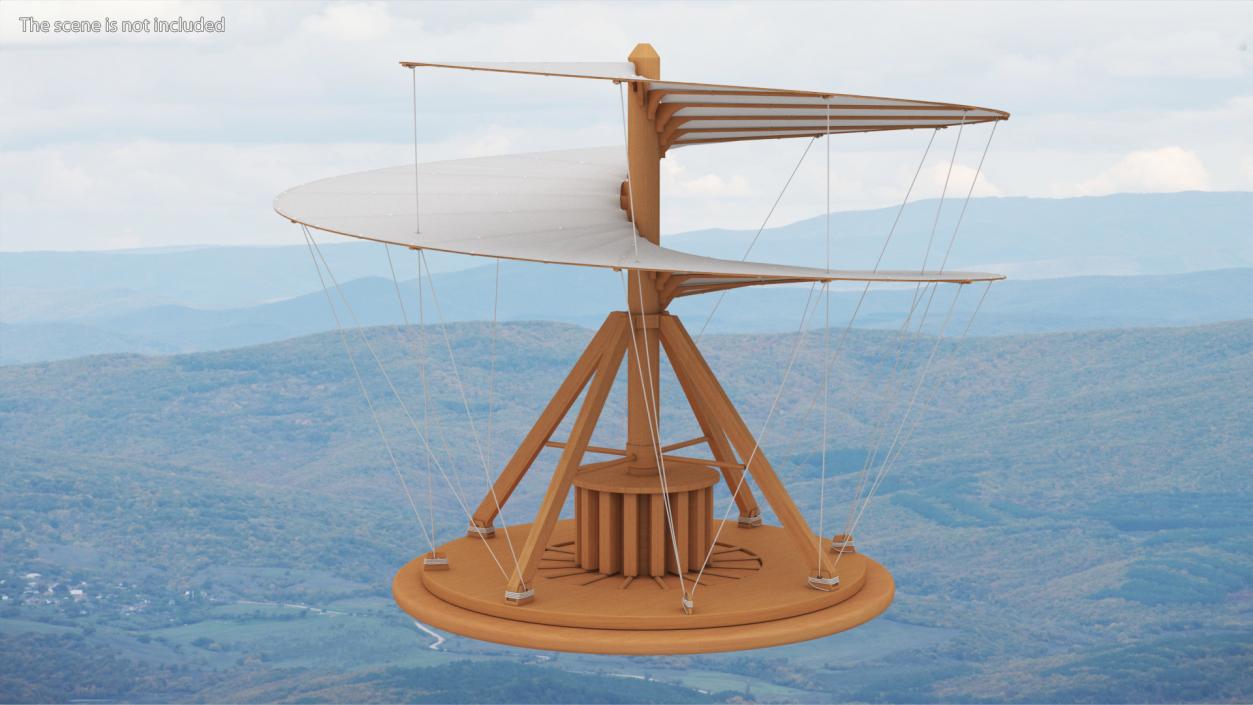 3D Leonardo Da Vinci Helicopter Wooden Concept model