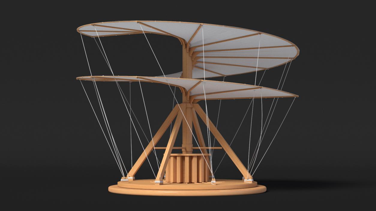 3D Leonardo Da Vinci Helicopter Wooden Concept model