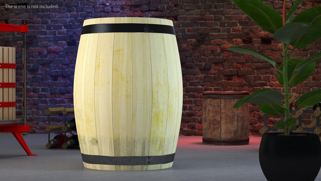 3D model Wooden Barrel 2