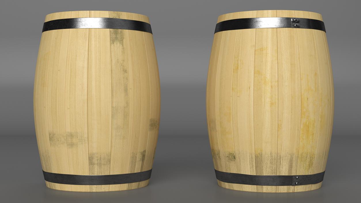 3D model Wooden Barrel 2