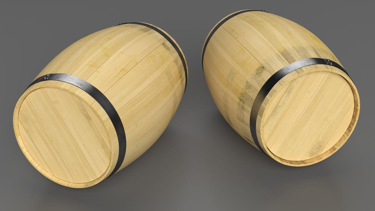 3D model Wooden Barrel 2