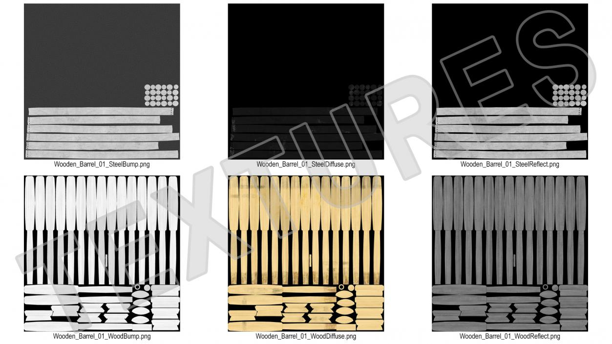 3D model Wooden Barrel 2