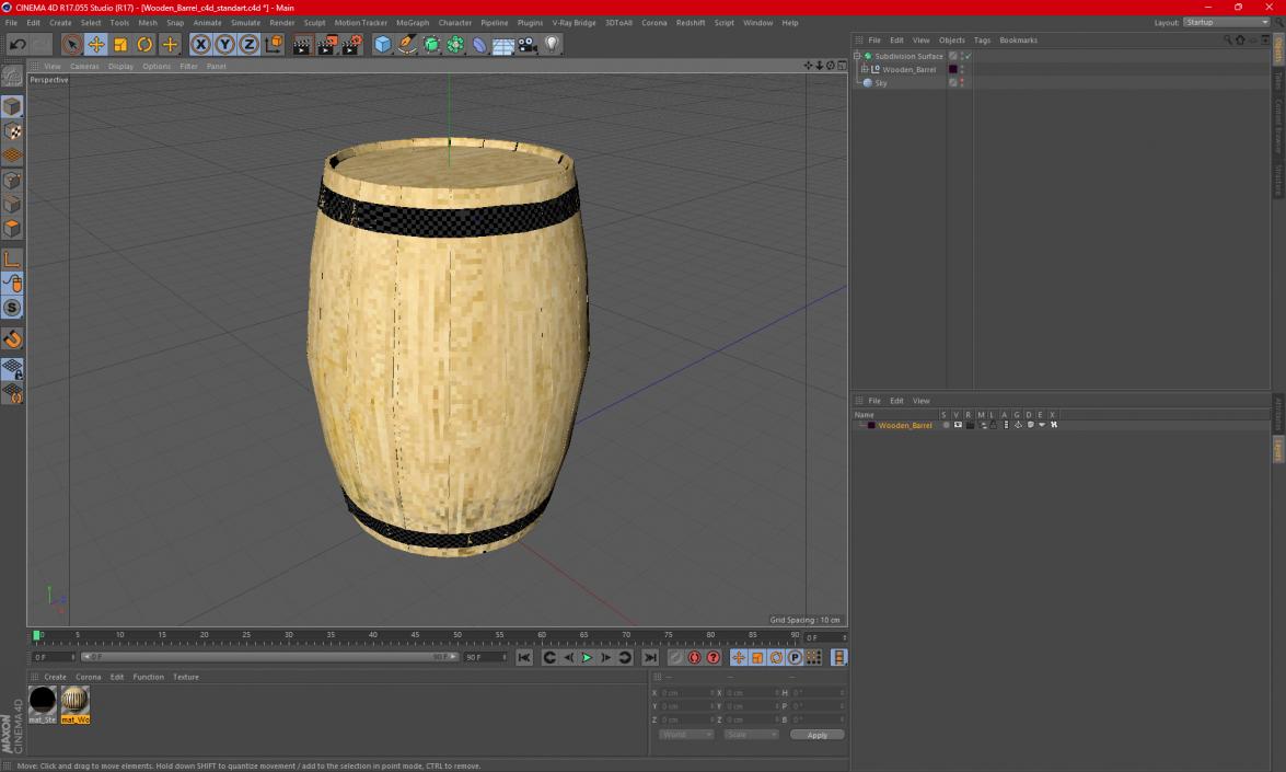 3D model Wooden Barrel 2