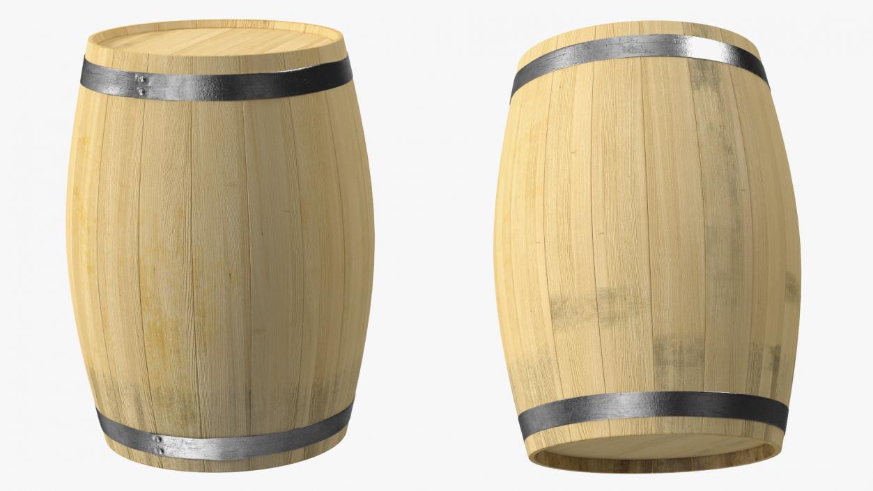 3D model Wooden Barrel 2