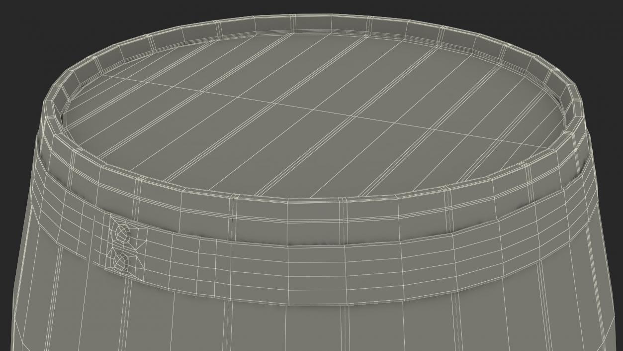 3D model Wooden Barrel 2