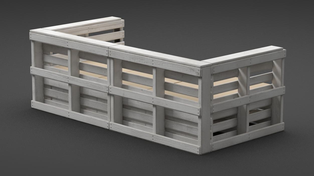 Rustic Pallet Sofa White 3D model