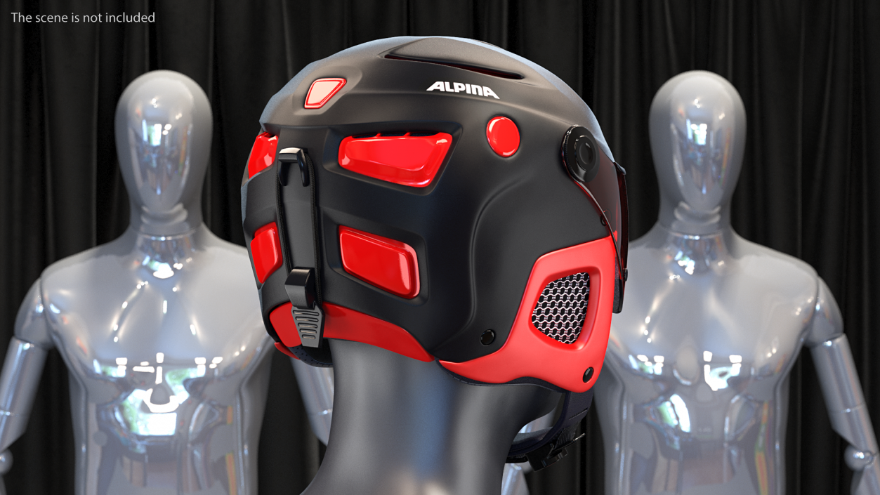 3D Ski Helmet Alpina with Visor model