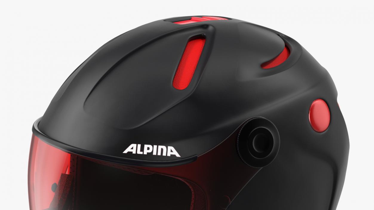 3D Ski Helmet Alpina with Visor model