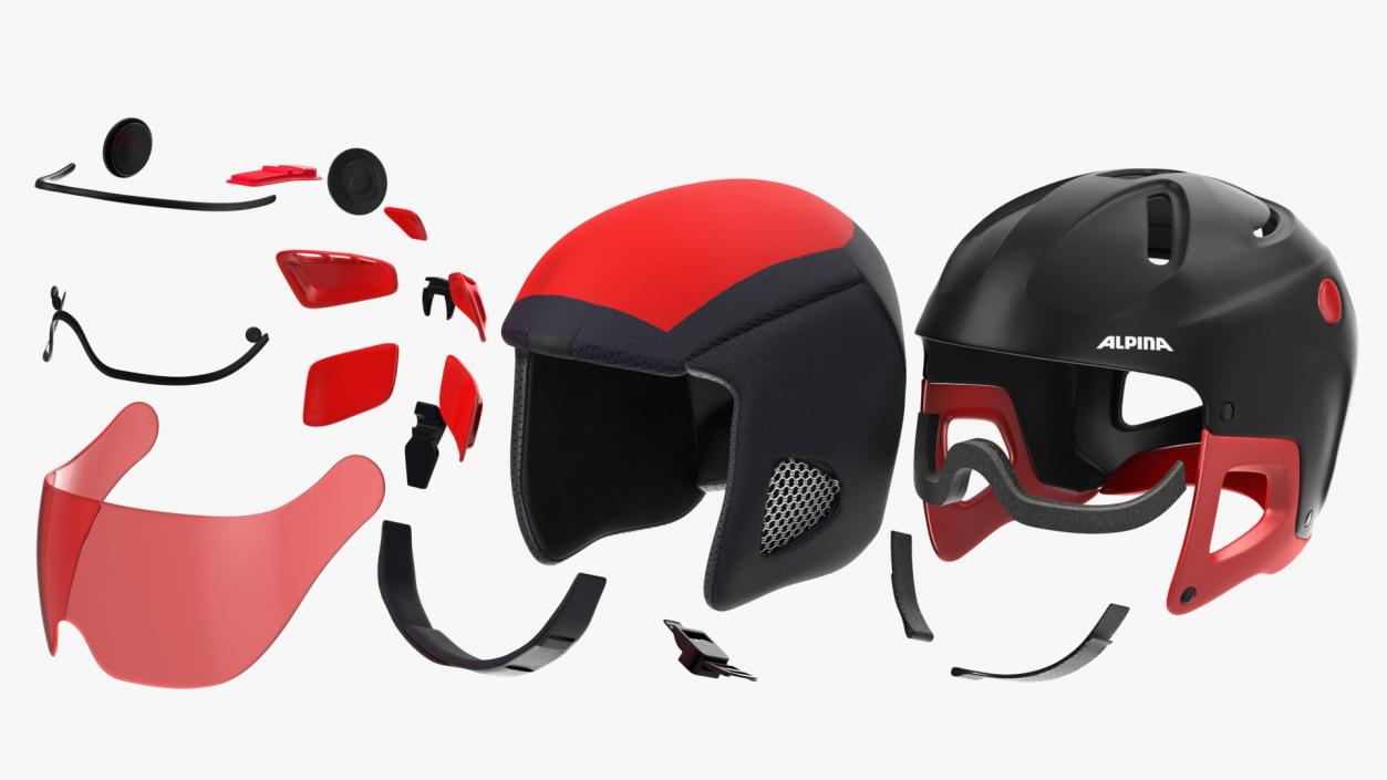 3D Ski Helmet Alpina with Visor model