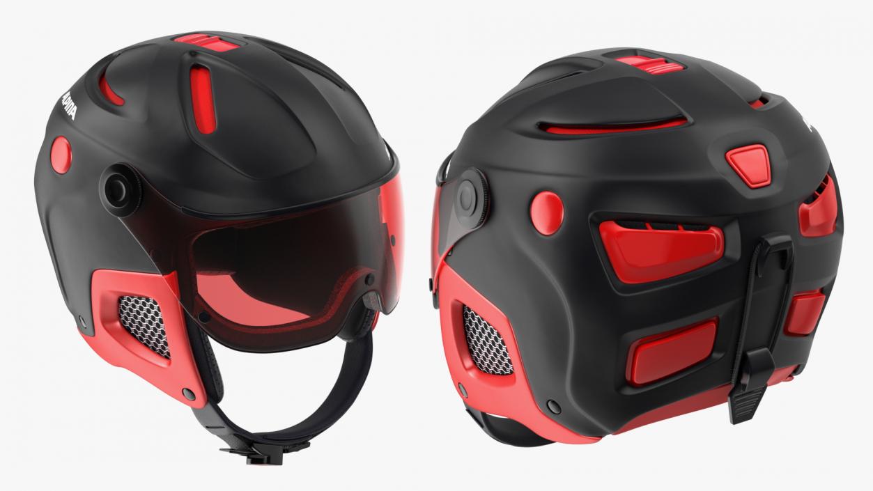 3D Ski Helmet Alpina with Visor model