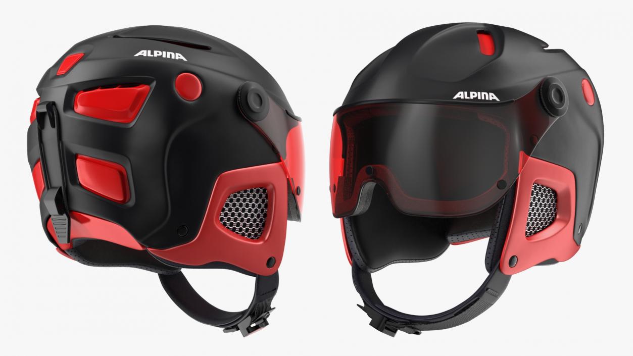 3D Ski Helmet Alpina with Visor model