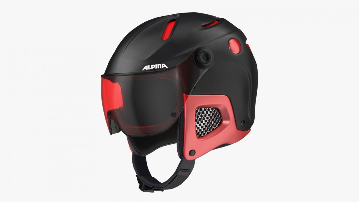 3D Ski Helmet Alpina with Visor model