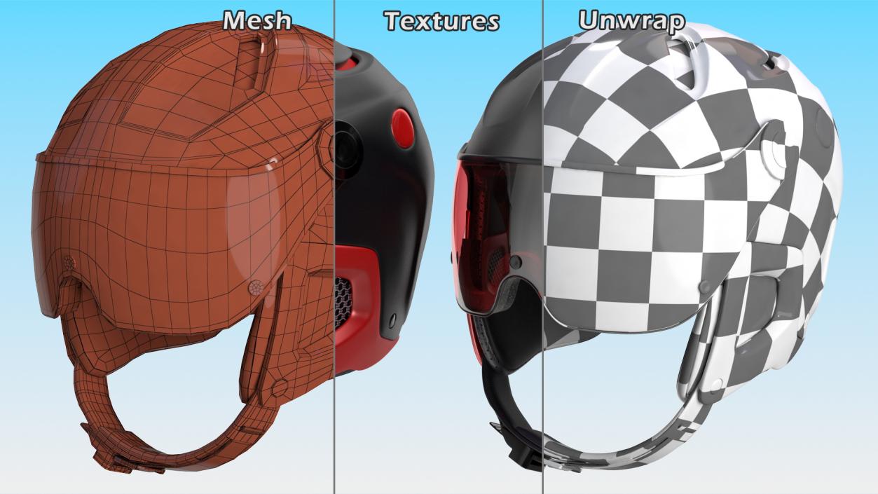 3D Ski Helmet Alpina with Visor model