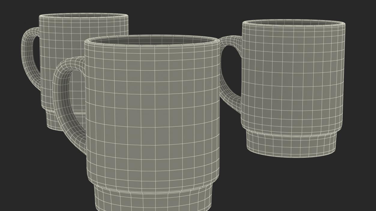 Simple Pattern Mug Set 3D