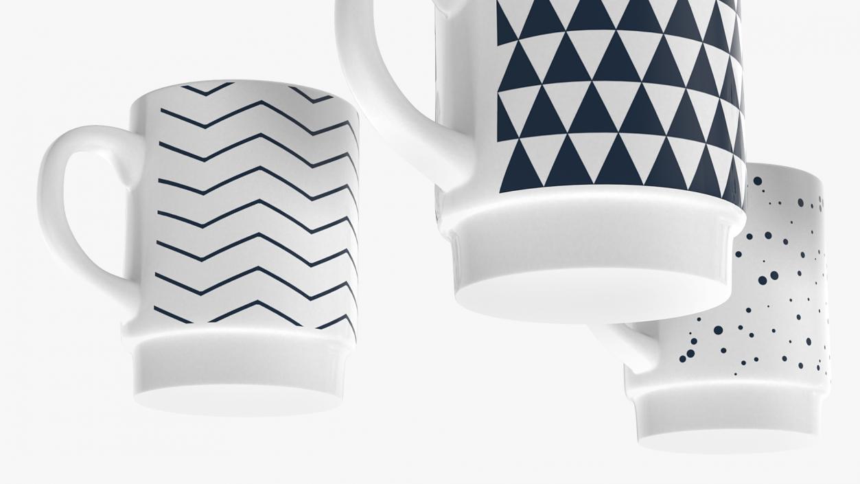 Simple Pattern Mug Set 3D