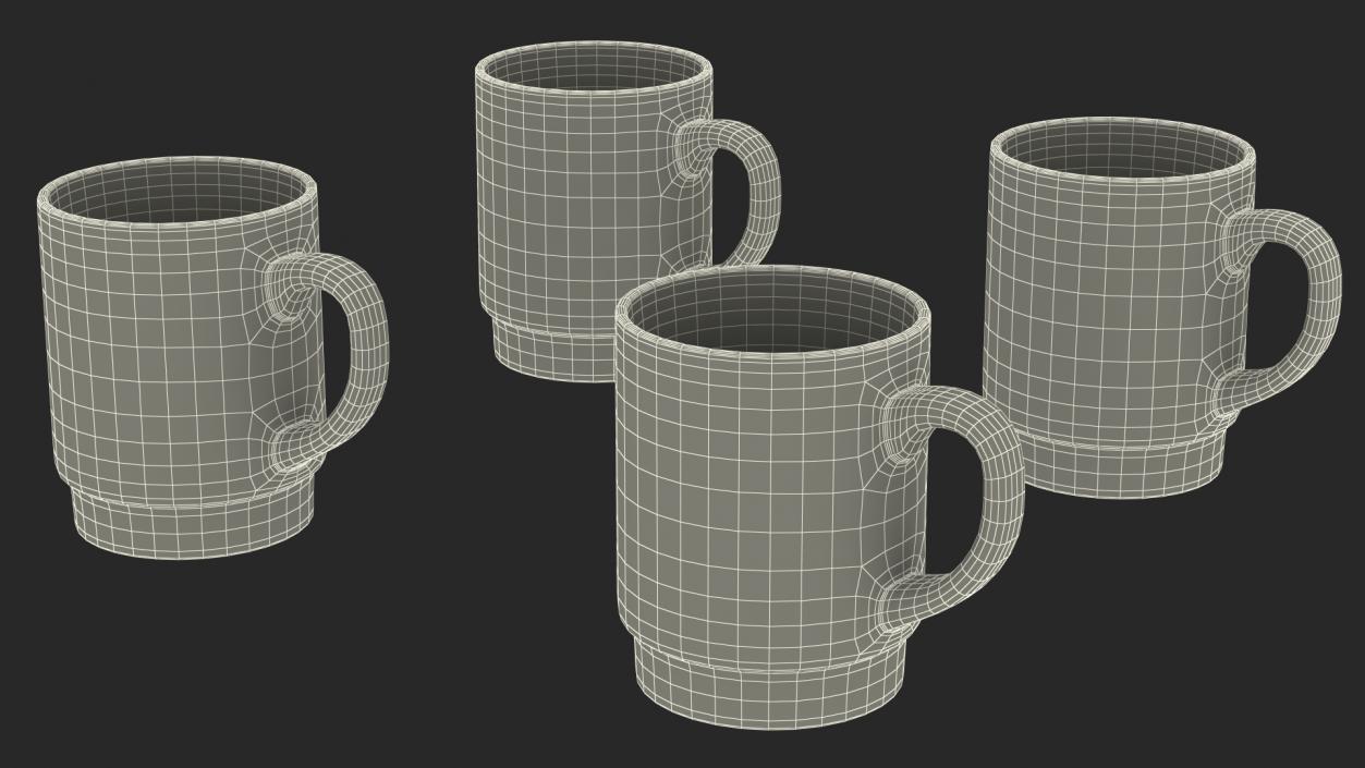 Simple Pattern Mug Set 3D