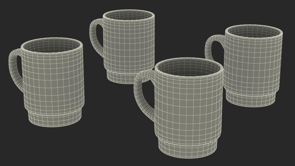 Simple Pattern Mug Set 3D