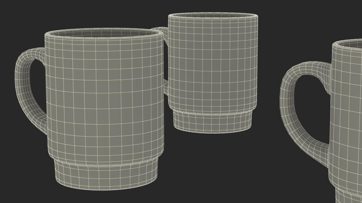 Simple Pattern Mug Set 3D