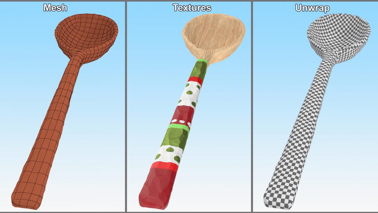 3D Wooden Spoons Collection 2