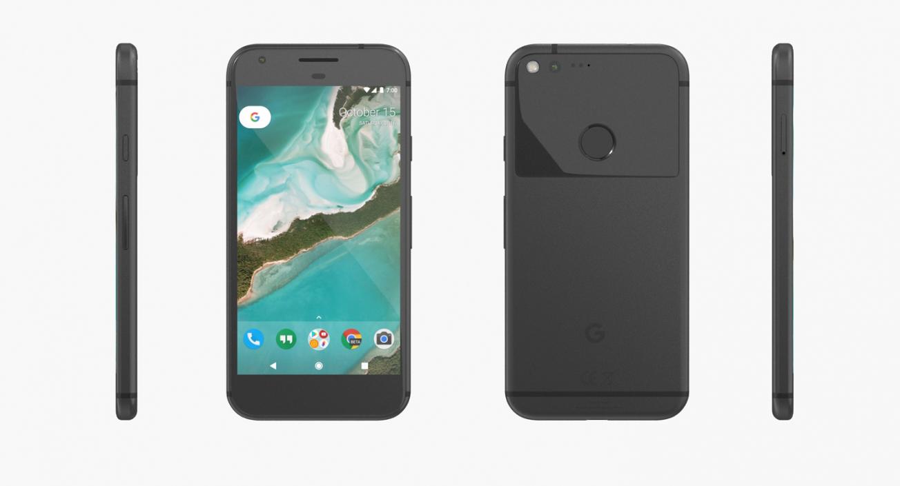 3D Google Pixel XL Phone Quite Black model