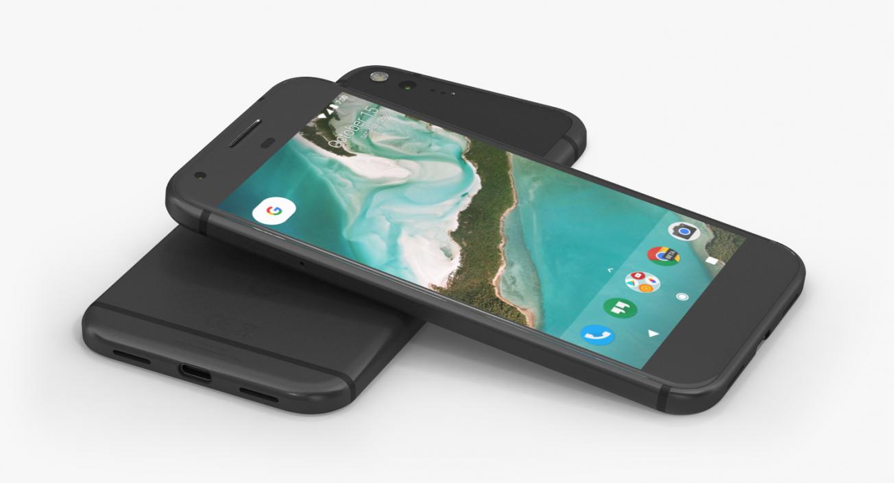 3D Google Pixel XL Phone Quite Black model