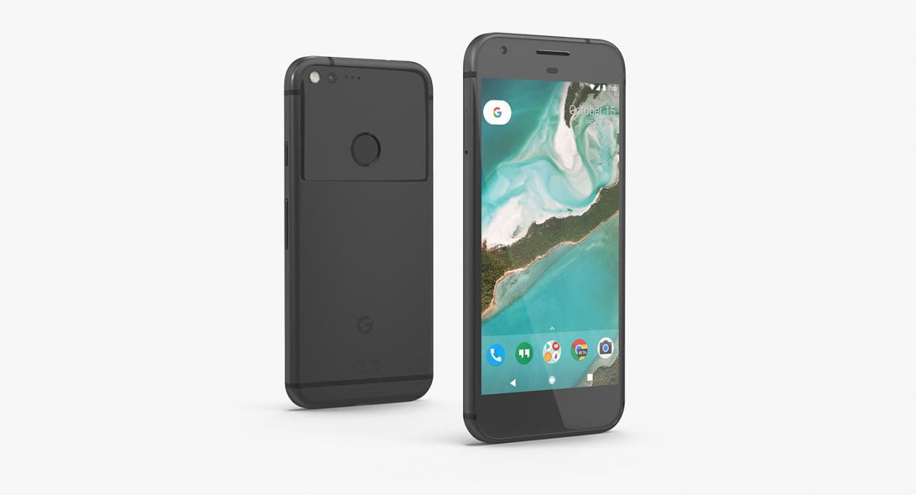 3D Google Pixel XL Phone Quite Black model