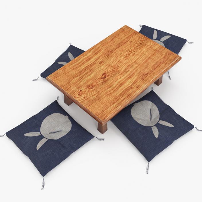 Low Tea Table Set 3D