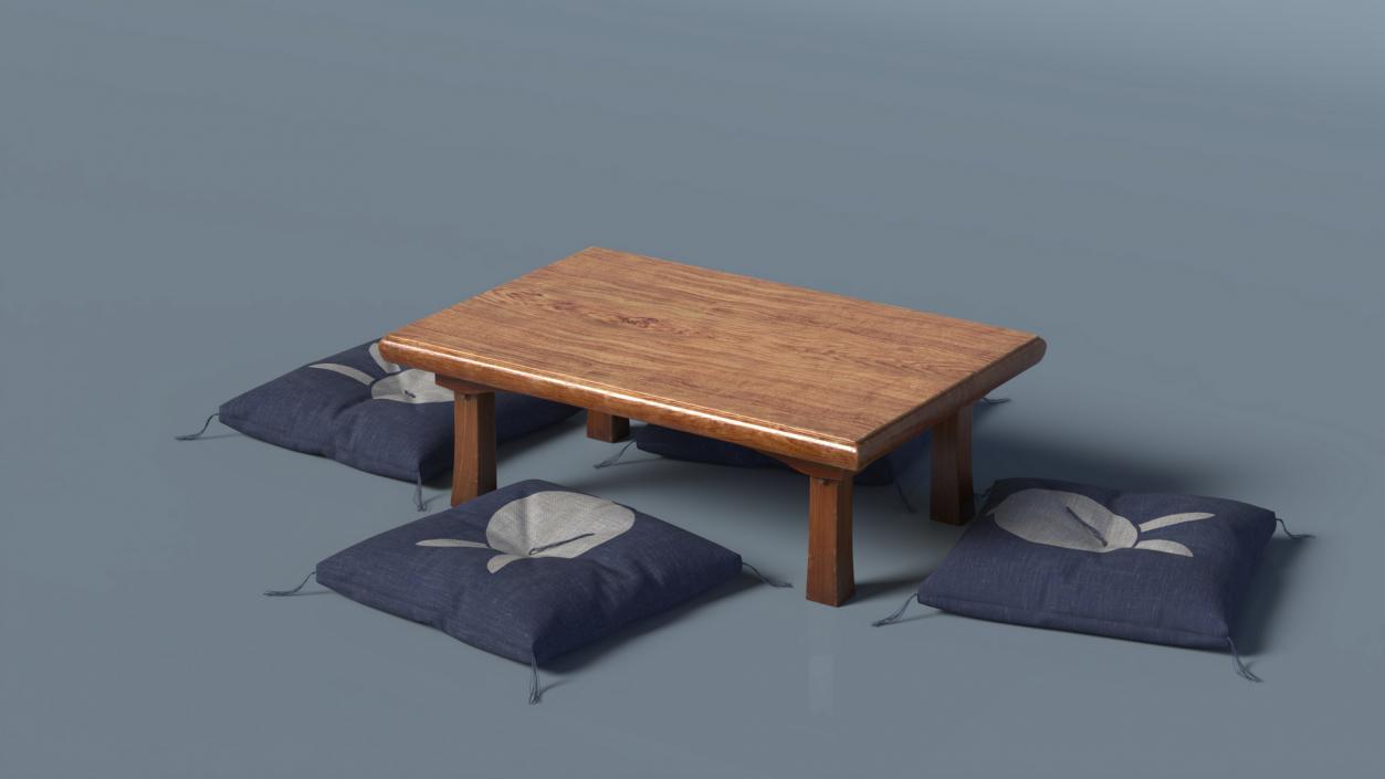 Low Tea Table Set 3D