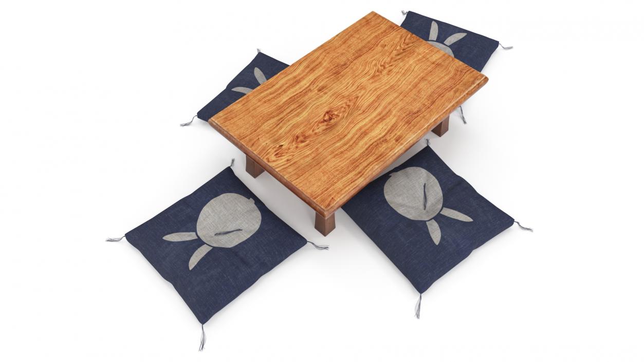 Low Tea Table Set 3D