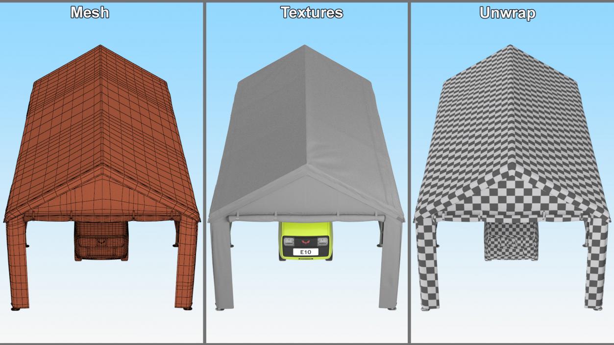 3D Vehicle Carport Shelter model